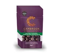 Cambrook Salted Caramel Dark Chocolate Hazelnuts, 90g Bags, Pack of 12