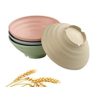 CAMBUY Wheat Straw Bowl Sets 4 PCS Unbreakable 32 Oz Cereal Bowls Dinner Bowl Sets Non-Toxin Dishwasher & Microwave Safe BPA Free and Healthy