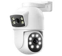 Camcamp Dual-Lens überwachungskamera aussen: 1X 4MP PoE Kameras mit Auto-Tracking, Vollfarb-Nachtsicht & 2-Wege-Audio