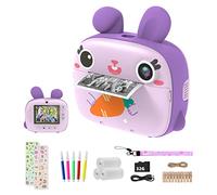 CAMCLID Instant Camera for Kids, 1080P Kids Camera Instant Print with Print Paper & 32G SD Card, Selfie Digital Video with 2.4” Screen, Ideal Toy Gift for Girls Boys 3-12 (Purple)