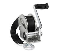 Camco 2000lb Boat Trailer Winch - Manual Hand Crank Boat Winch Features 20-Foot Strap & 2-Way Ratchet - 2,000lb Weight Capacity - Boat Trailer Accessories (50000)