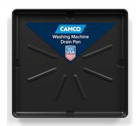Camco 20750, Washing Machine Drain Pan | Features a Durable Plastic Construction, 1-inch/1.5-inch PVC Drain Fitting, and Measures 30-inches (L) x 32-inches (W) x 2 ½-inches (H) (OD)