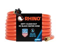 Camco 22990 Rhino 25-Ft Clean-Out Camper/RV Black Water Hose, Orange, One Size