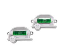 Camco 25520 Retro Durable Construction RV Bubble Level, Screw or Double Sided Foam Tape Mount, Front to Back or Side to Side Leveling, White (2 Pack)