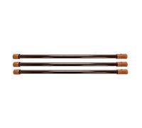 Camco 28" RV Refrigerator Bars - Holds Food and Drinks in Place During Travel, Prevents Messy Spills, Spring Loaded and Extends Between 16" and 28" - Brown (3 Pack) (44056)