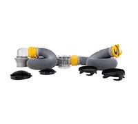 Camco 39658 Deluxe 20' Swivel Ready to Use Kit Complete with Sewer Elbow Fitting, Hoses, Storage Caps and Bonus Clear Extender, Gray