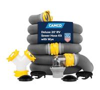 Camco Sewer Hose Deluxe Kit 39666 with Wye Connector, Black