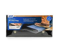 Camco 42904 Premium Wrap Around RV Step Rug, 100% Polyester, Black, 17.5" x 18"