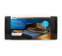 Camco 42909 Premium Wrap Around RV Step Rug, 100% Polyester, Black, 22" x 23"