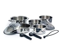 Camco 43921 Stainless Steel 10 Piece Nesting Cookware Set