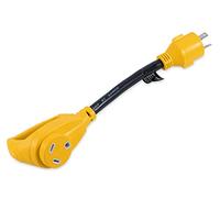 Camco 55272 12" L5-30 AMP Locking 3-Prong Plug/TT-30 30 AMP Standard Receptacle PowerGrip Generator Adapter