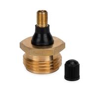 Camco Blow Out Plug | Helps Clear Your RV's Water Lines During Winterization and Dewinterization (36153) Schrader Valve (Eng/Fr), Brass/Antique Brass, 5.50 x 3.63 x 1.24 Inches