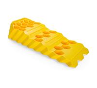 Camco Drive On Super Tri-Leveler - Raises Your RV Up to 5" - Works on Any Tire with Built in Handle - Features a Load Capacity of 10,000 lbs (21028), Yellow