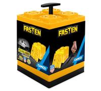 Camco FasTen 2x2 Leveling Block For Single Tires, Interlocking Design Allows Stacking To Desired Height, Includes Secure T-Handle Carrying System, Yellow (Pack of 10)