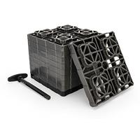 Camco FasTen XL 2x2 Leveling Block - Interlocking Design Allows Stacking to Desired Height - Includes Secure T-Handle Carrying System - Gray - 10 Pack (21026)