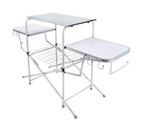 Camco Olympian Deluxe Portable Grill Table | Provides Plenty of Room for Grilling Gear | Ideal for Picnics, Camping, Boating, Tailgating, and Backyard BBQs | (57293)