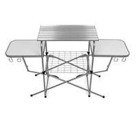 Camco Olympian Deluxe Portable Grill Table | Provides Plenty of Room for Grilling Gear | Ideal for Picnics, Camping, Boating, Tailgating, and Backyard BBQs | (57293)