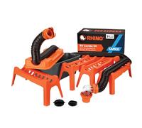 Camco Rhino Ultimate 20' RV Sewer Hose Pipes Kit - All-in-One Sewer Hose Solution - 11-Piece Combo Kit Includes Storage Box for Nesting Support & Camper Organization (43075)