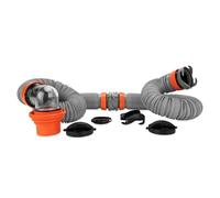 Camco Rhino X 20-Ft Camper/RV Sewer Hose Kit - (2) 10-Ft Heavy Duty RV Septic Hoses - Designed to Hold Shape & Stay in-Place - Includes 4-in-1 RV Adapter & 360° Swivel RV Sewer Hose Fittings (39390)