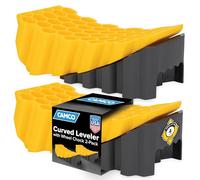 Camco RV Curved Chock-Easy Drive-on Leveler Adds Up to 4" in Height-for Use with Trailers Up to 30,000 lbs, 2 Pack, 21021