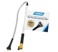 Camco RV Holding Tank Swivel Stik Rinser | Features a Powerful Rotary Cleaning Action, a One-Quarter Turn Shut-Off Valve, and a Flexible Design (40074)