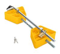 Camco Small RV Wheel Stop with Lock | Stabilizes Your Trailer | Compatibile with Tires with a 26" to 30" Diameter & 1 ½" to 3 ½" Tire Spacing (44653)