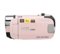 Camcorder, 1/4 Inch Thread Hole USB Port Connection 16MP Digital Camera 2.4 Inch Rotatable Screen 16X Zoom for Recording baby's Growth (Pink)