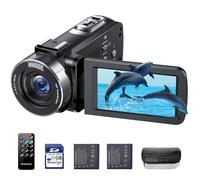 Camcorder Video Camera 4K Cam Corder 18X Digital Zoom Webcam Vlog Cameras Video Camcorder with 3.0" 270° Rotation Screen, 42MP Youtube Camera for Vlogging with Remote, 32GB SD Card & 2 Batteries