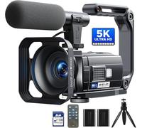 Camcorder Video Camera 5K, 56MP Vlogging Camera for Youtube, WiFi 3'' 270° Rotatable Touchscreen Webcam Night Vision Camcorder with 64GB SD Card, Remote, 2 Batteries, Microphone, Tripod, Stabilizer