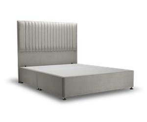 Camden Bed Silver Grey - King / 2 Drawer / Chrome