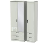 Camden Cashmere 3 Door Tall Combi Wardrobe - 1 Mirror