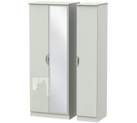 Camden Cashmere 3 Door Tall Triple Wardrobe - 1 Mirror