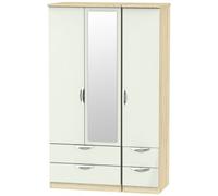 Camden Cashmere and Oak Effect 3 Door Combi Wardrobe - 1 Mirror