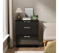 Camden Chest - 3 Drawer - Deep - Black Gloss