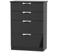 Camden Chest - 4 Drawer - Deep - Black Gloss