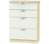 Camden Chest - 4 Drawer - Deep - Gloss Cashmere and Oak