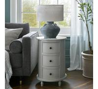 Camden Collection 3 Drawer Round Side Table Modern Storage
