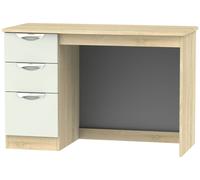 Camden Desk - 3 Drawer - Gloss Cashmere and Oak