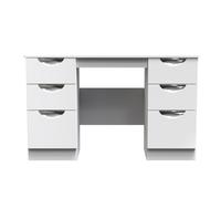 Camden Desk White 6 Drawers 128cm