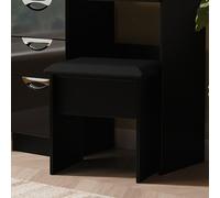 Camden Dressing Stool - Padded - Black Gloss