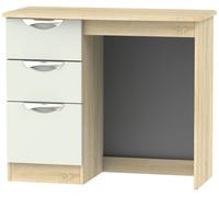 Camden Dressing Table - 3 Drawer - Single - Gloss Cashmere and Oak