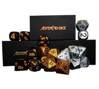 Camden Games Asteroid Dice Set - Oversized Squishy Foam Dice - Full Polyhedral Dice Set for DnD and RPGs - D4 D6 D8 D12 D20 D100 (Silver)