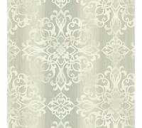 Camden Glitter Damask Sage Wallpaper - Traditional Stylish Trendy Acrylic Coated - Classic Feature Wall