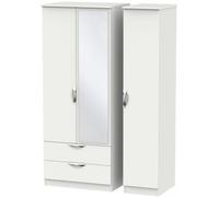 Camden Grey 3 Door Combi Wardrobe - 1 Mirror and LHF 2 Drawers
