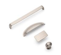 Camden Kitchen Cabinets D Handle, 160mm Centres, Brushed Nickel, Pack Of 2