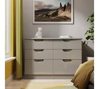 Camden Large Chest of Drawers Grey 6 Drawers 112cm