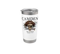 Camden Maine Pirate Skull Since 1769 Black Stainless Steel Insulated Tumbler