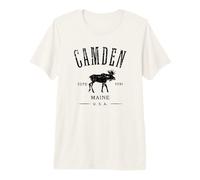 Camden Maine USA with Moose Distressed Design Souvenir Premium T-Shirt