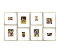 Camden Reed Arcadia Gallery Wall Frame Set, 16x20 and 16x16 Inch Matted Frames, 8x10 and 5x7 Inch Display, Bronze, 8 Piece