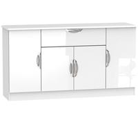 Camden Sideboard - Wide - 4 Doors - White Gloss